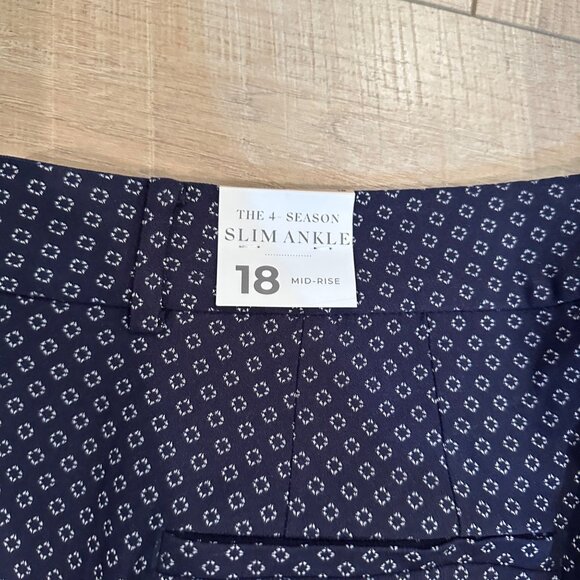 LANE BRYANT WOMENS NAVY BLUE SIZE 18 PANTS NEW SLIM ANKLE MID RISE - Picture 9 of 10